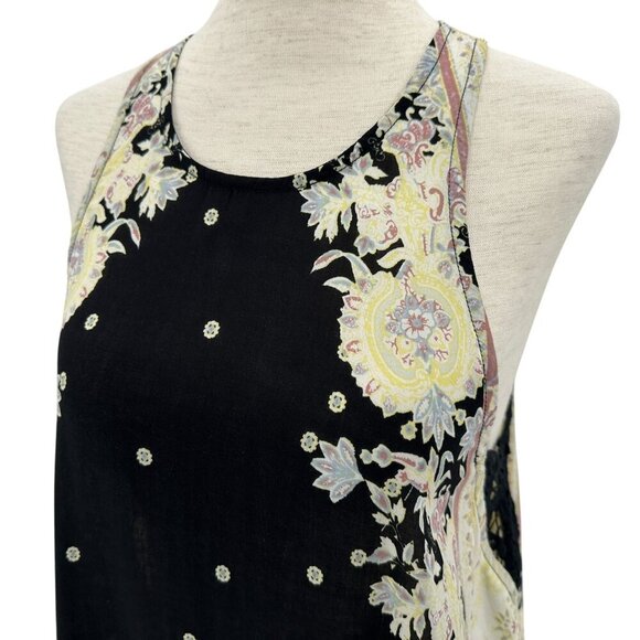 Intimately Free People Womens XS Dress Darjeeling Print Black Mini Floral Boho - Picture 2 of 9